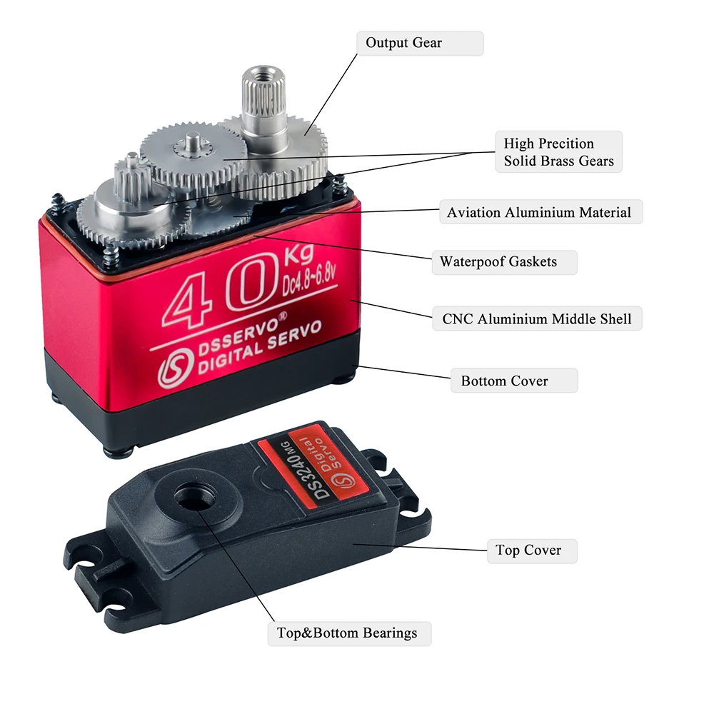 40KG Dsservo DS3240 Large Torq - огляд і ціна Servo Motor Cnc