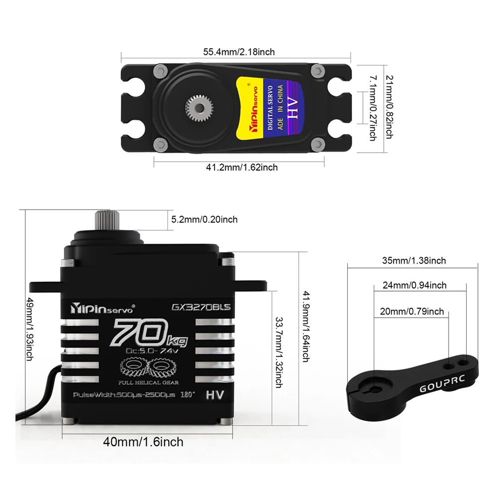 70KG 60KG 55KG Brushless Servo - огляд і ціна Servo Motor Cnc