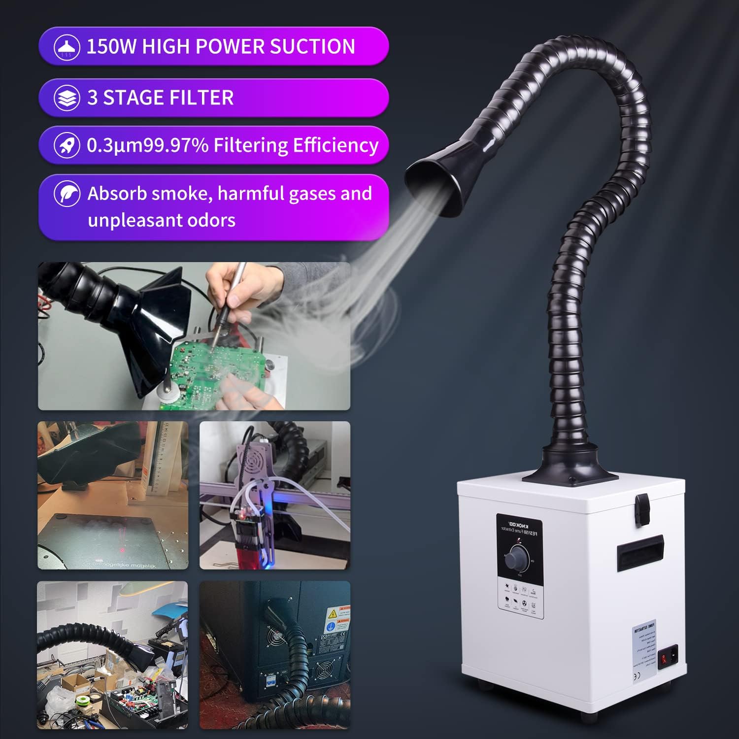 KNOKOO FES150 Industrial Laser - огляд і ціна Industrial Laser Fume Extractor