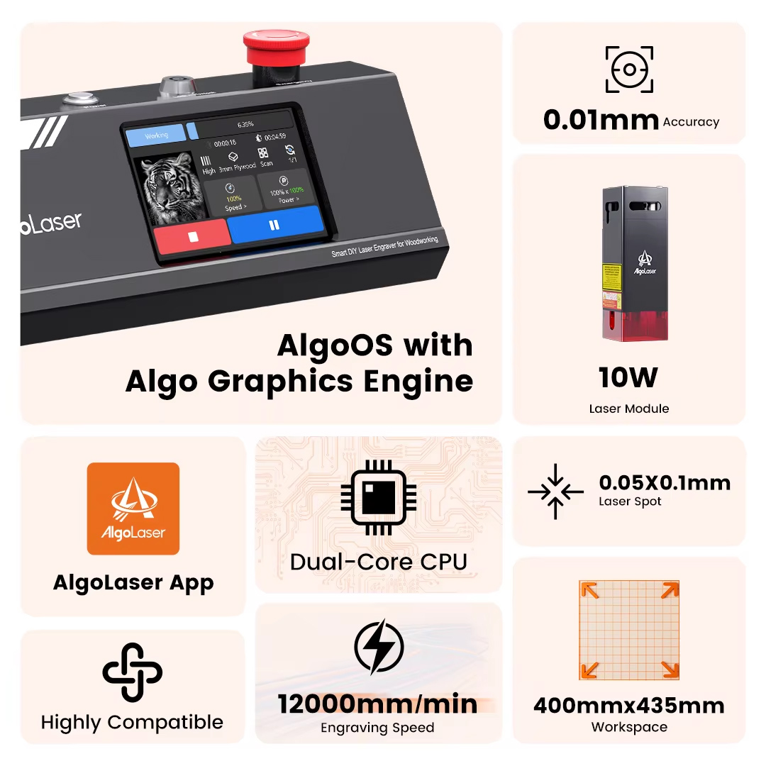 Algolaser DIY Table 40*43cm CN - огляд і ціна Industrial Laser Metal Cutting Machine