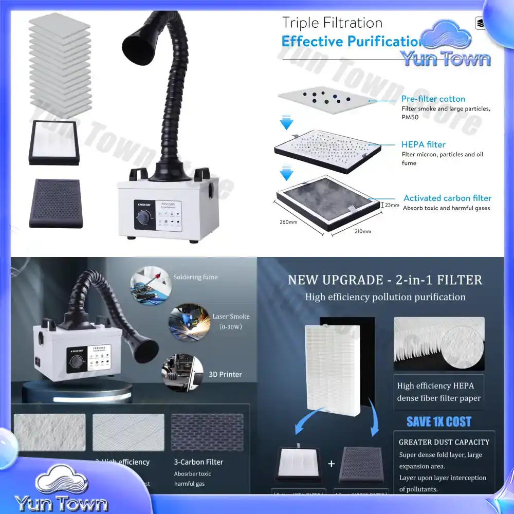 100W Motor Laser Smoke Purifie - огляд і ціна Industrial Laser Fume Extractor