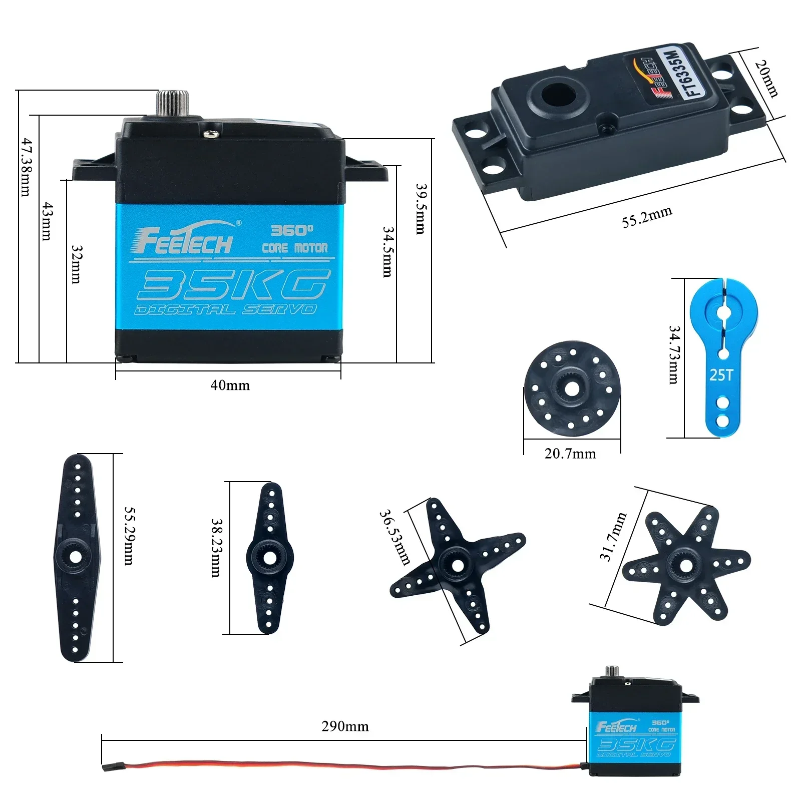 Feetech FT6335M Digital RC Ser - огляд і ціна Servo Motor Cnc