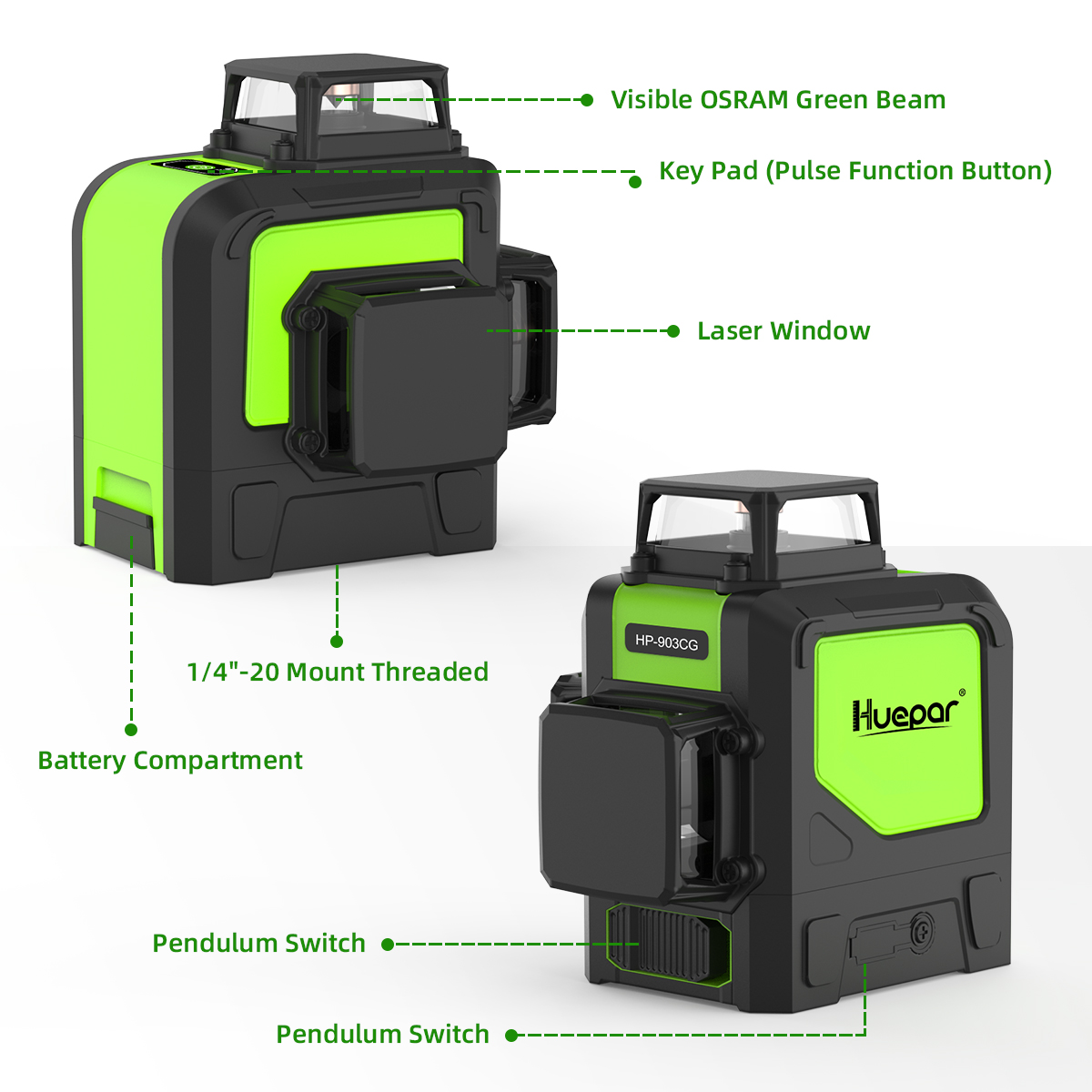 Huepar 903CG Set 12 3D Cross L - огляд і ціна Industrial Laser Line