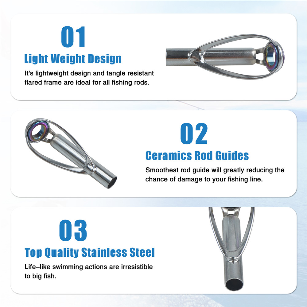 10Pcs Fishing Rod Guide Tips R - огляд і ціна Industrial Laser Line