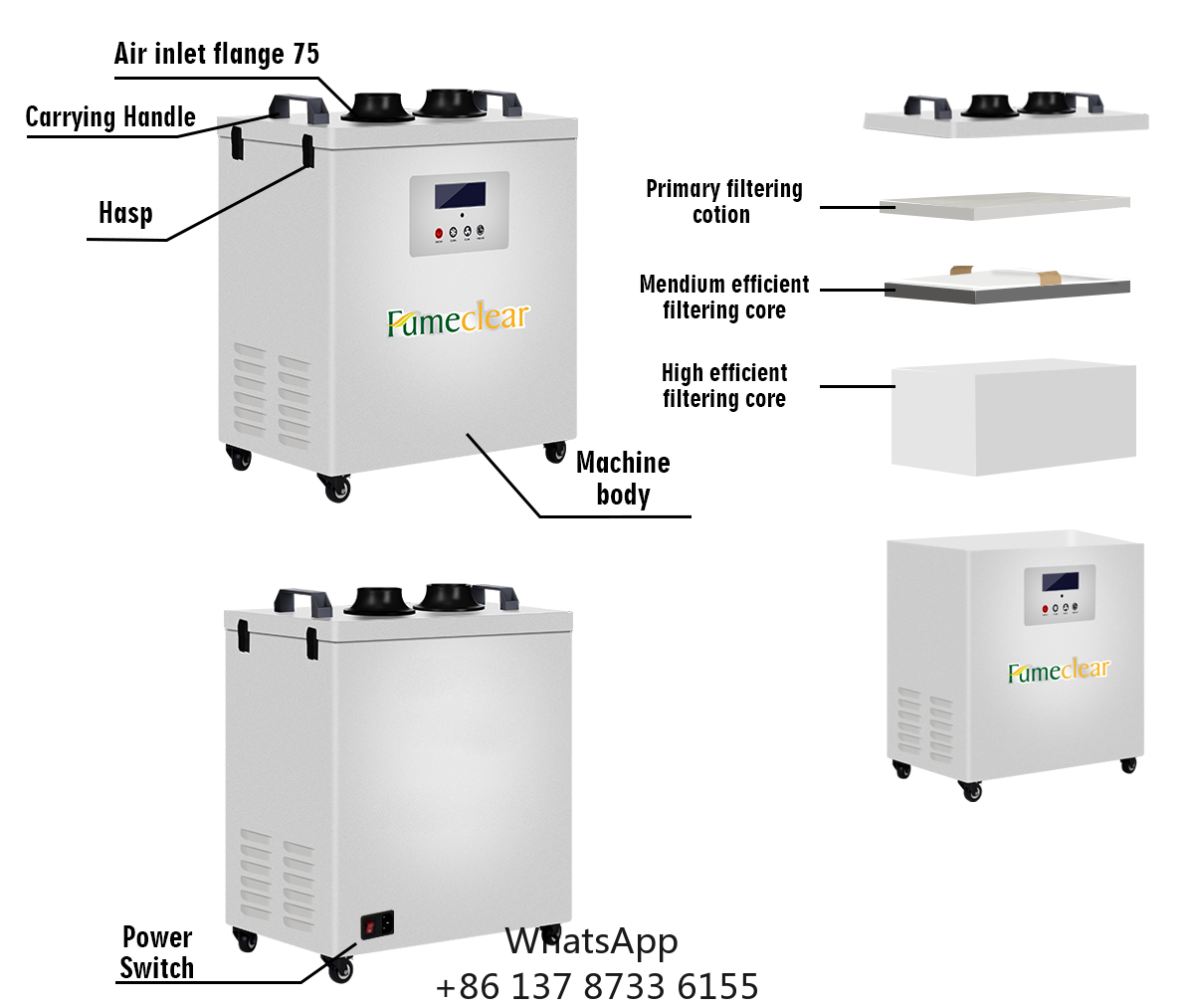 CE Approved Portable Fume Extr - огляд і ціна Industrial Laser Fume Extractor